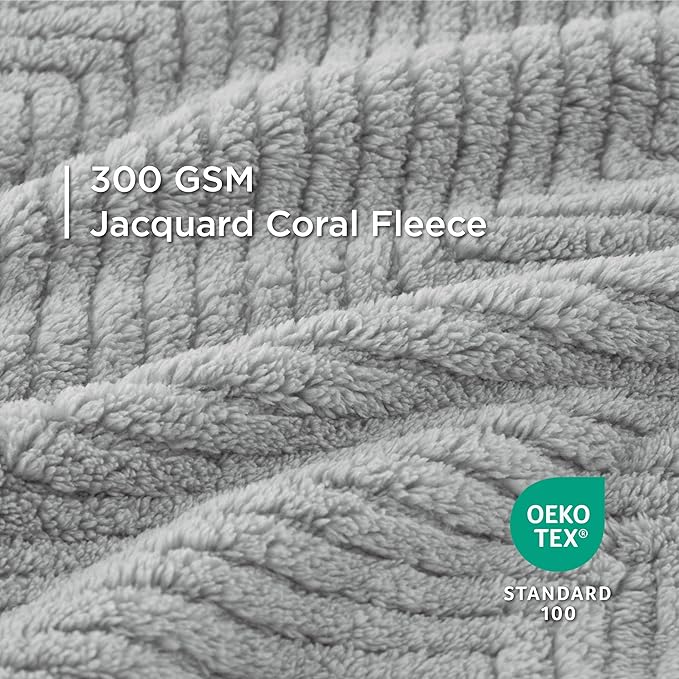 Bedsure Dog Blanket for Large Dogs Washable - Soft Fluffy Puppy Blanket for Bed with Premium 300GSM Coral Fleece, Cozy Calming Cat Blankets for Indoor Cats, Fuzzy Pet Blanket for Doggy, Light Grey