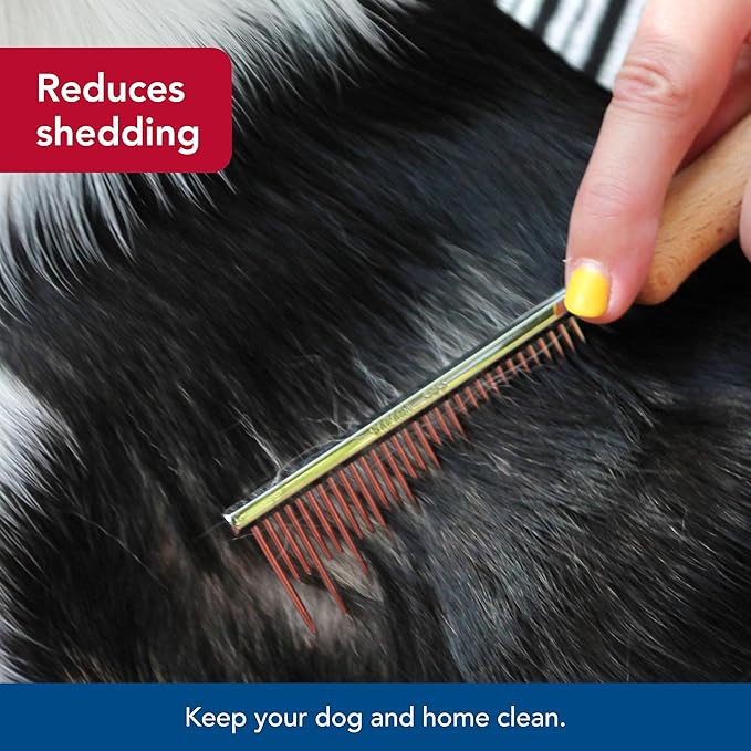 Coastal Pet Safari Dog Shedding Combs - Dog Shedding Brush for Dogs with Short and Long Hair - Different Sized Teeth for Undercoat Rake - 7" x 1.5"