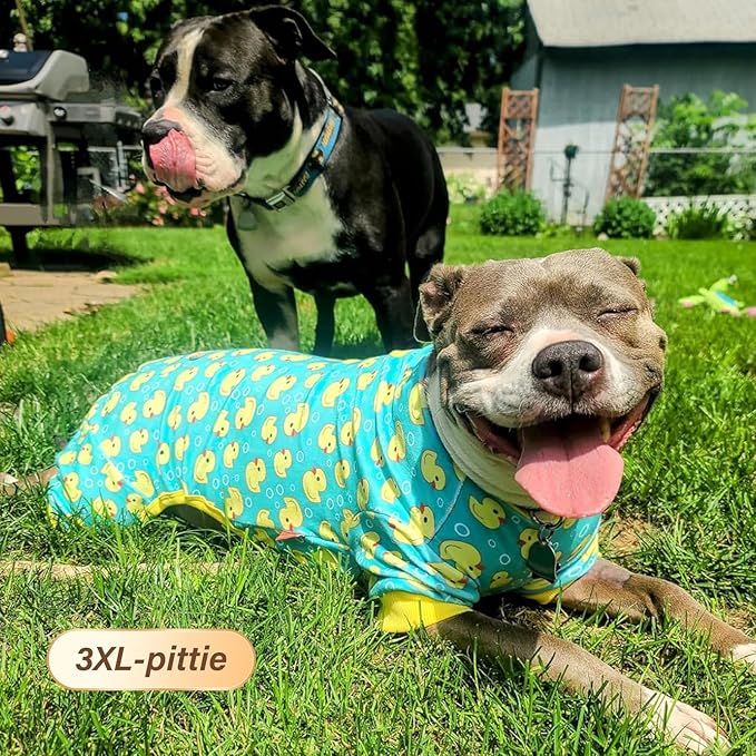KYEESE Dog Pajamas Velvet Dog Pajamas Large Sized Dogs Soft Dogs Clothes Pjs with Whale Pattern Stretchy Pet Jammies Coat Comfy Pet Onesie Costume, 3X-Large