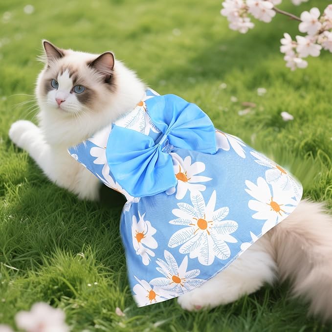 choyaxo Floral Dog Dress Cute Dog Skirt Pet Dress Summer Pet Clothes for Puppy Small Cats