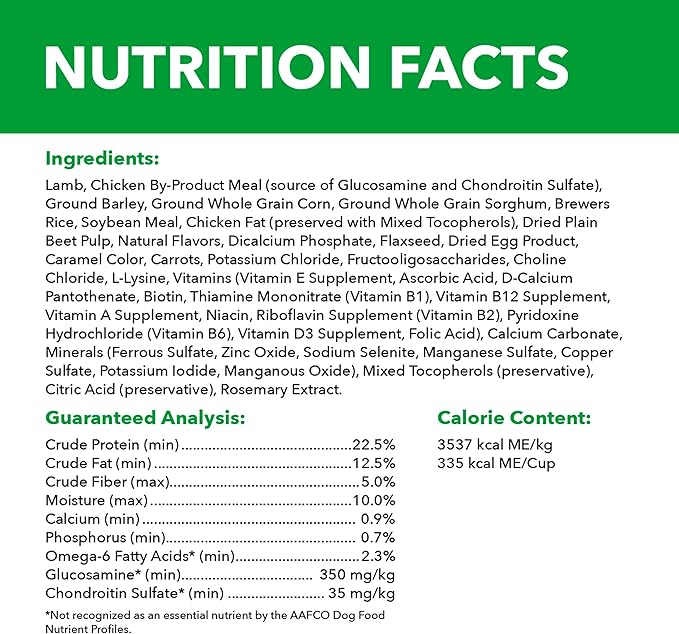 Iams Large Breed Adult Dry Dog Food Lamb & Rice Recipe, 40 lb. Bag