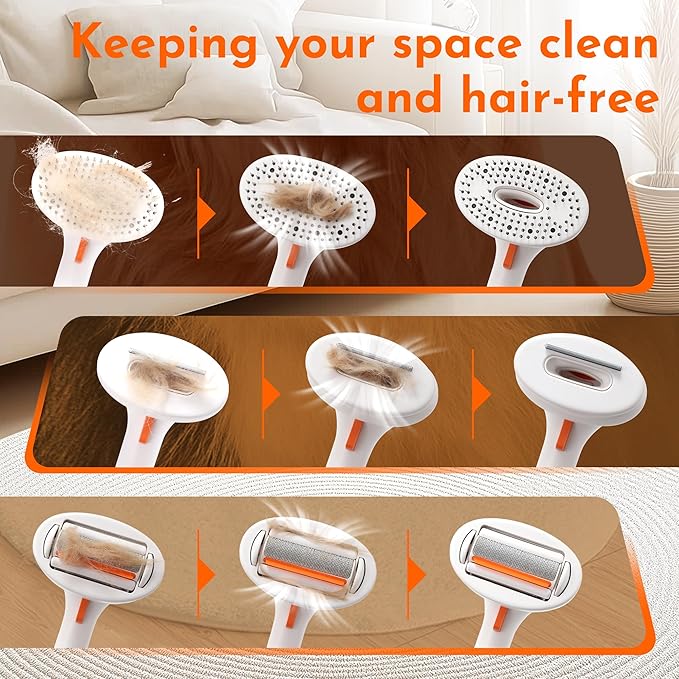 Chichum Series – 3-in-1 Cordless Pet Grooming & Massage Brush with Self-Cleaning, Vacuum Function, and Rechargeable Design for Tangle-Free Coats