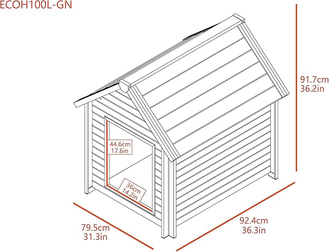 New Age Pet ECOFLEX Outdoor Large Bunk Style Dog House for Up to 80lbs Pets | 10 Year Manufacturer Warranty | Weatherproof Roof & Elevated Floor | Easy-to-Assemble & Clean