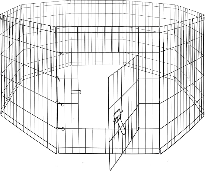BalanceFrom Foldable Metal Exercise Pet Play Pen with Door for Dogs, 24-inch and 30-inch Tall