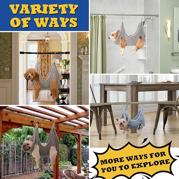 Dog Grooming Kit - Hammock, Harness, Nail Clipper for Cats and Dogs, Claw Care (S)