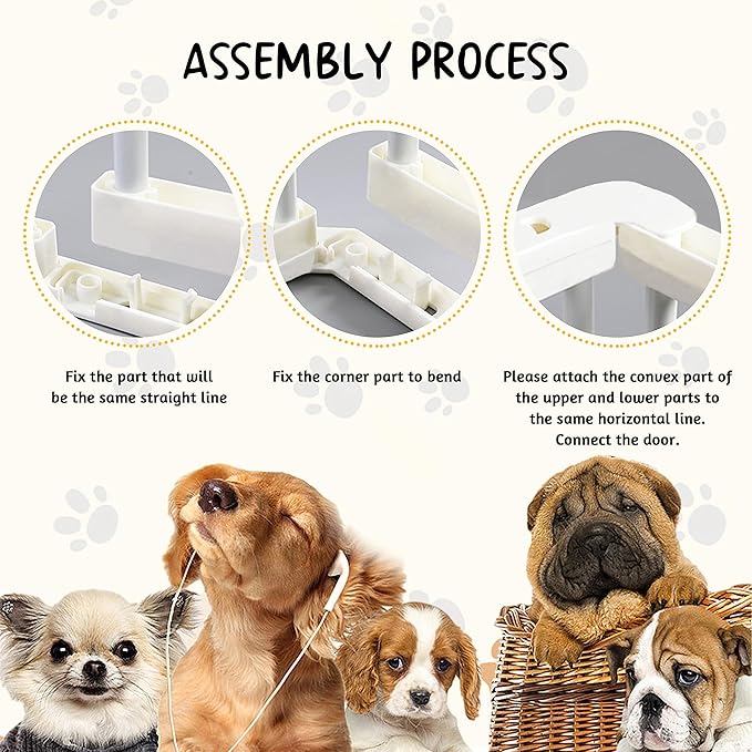 Pet Playpen Outdoor/Indoor, 28 inch Height Portable Dog Pen Dog Fence Exercise Pen with Doors for Dogs, Rabbits Kennel Crate Fence Tent Pet Puppy Playpen for Camping, RV, Yard(68*68*28 inch/16 Panels)