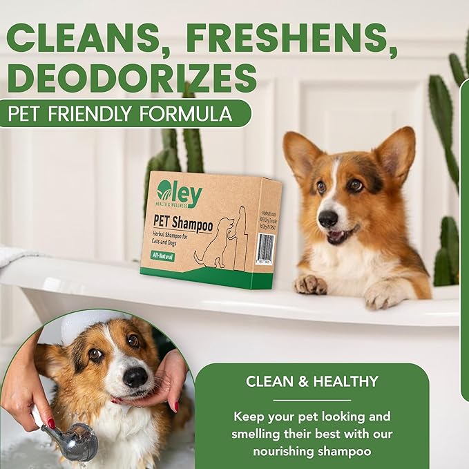 Shampoo for Dogs - All-Natural Pet Shampoo Bar & Soap - Herbal Cleansing and Conditioning for Your Beloved Pets - Premium Natural Pet Shampoo