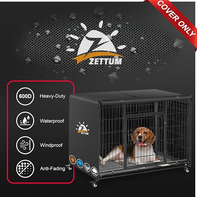 Dog Crate Cover 30 Inch - 600D Kennel Crate Covers for Dog Cage Waterproof & Heavy Duty, Small Dog Cage Cover Universal Fit for Most Wire Pet Crates - 30 x 20 x 20 Inch (Cover Only)