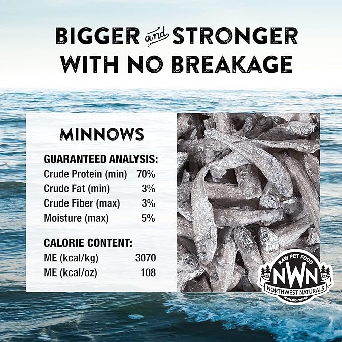 Northwest Naturals Raw Rewards Freeze-Dried Minnow Treats for Dogs and Cats - Bite-Sized Pieces - Healthy, 1 Ingredient, Human Grade Pet Food, All Natural - 1 Oz (Pack of 3)