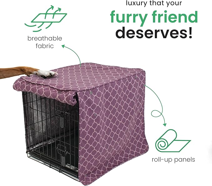 Molly Mutt Royals Dog Crate Cover, 100% Cotton Canvas Cover with 2 Roll-Up Panels, Ideal for Dog or Cat Crate, Durable, Washable, and Free of Harmful Chemicals, 24" x 18" x 21"