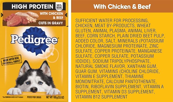 High Protein Dog Food Bundle, Includes 12 Pouches, High Protein and cuts in Gravy, Assorted 06 Flavors(02 Each).Plus a Carrot Dog Toy and a Pet Nutrition Booklet.