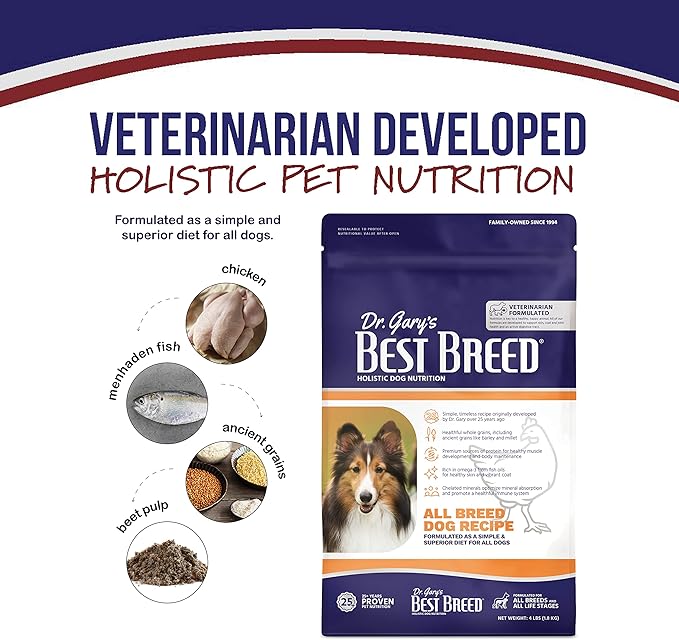 Best Breed Dr. Gary's All Breed Dog Diet Made in USA [Natural Dry Dog Food for All Breeds and Sizes]- 13lbs., Dark Brown (7-53182-95265-9)