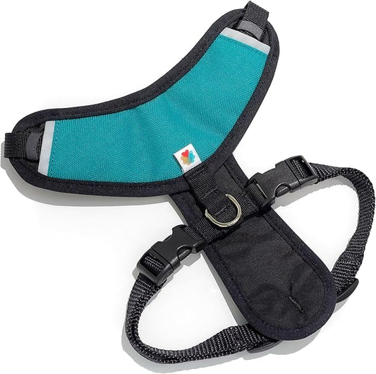 Dog Harness, Puppy Harness, Soft Harness for Dogs, Comfortable Dog Harness, Small Dog Harness, Dog Harness with Padding, 4 Point Adjustable - Wildebeest (XL - 30~36 inch Girth, Turquoise)