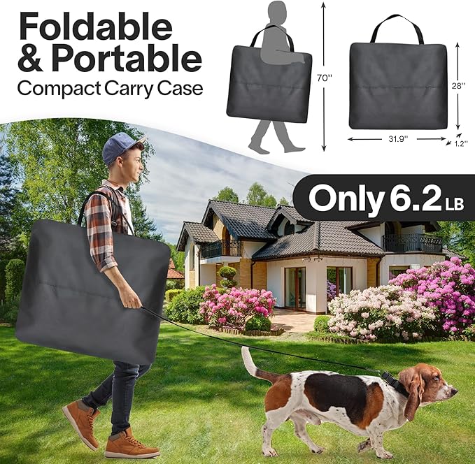 Pop up Portable Cat Playpen 2-in-1 Dog Playpen, No Assembly Need, Pet Cat Dog Tent Crates with Pet Pee Pads, Cats Enclosure for Kitten and Puppy Indoor Outdoor Use(No Divider, Unified Space)