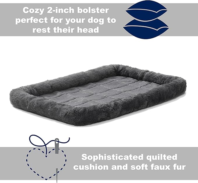 New World Dog Crate Comfort Kit by, Matching Dog Crate Cover & Dog Bed to Make Your Dogs Crate Their Home, Compatible with Midwest Homes for Pets & New World Dog Crates, Fits 24-Inch Dog Crate, Gray