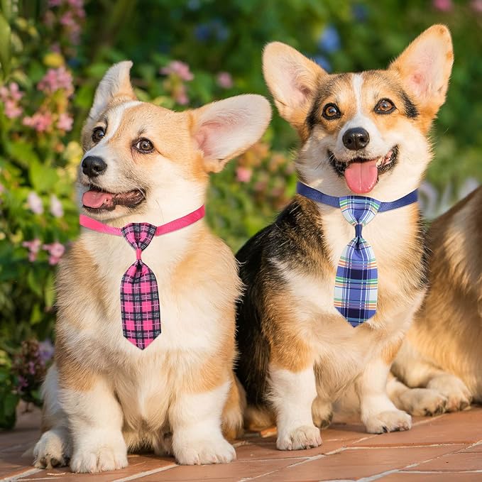 80 Pcs Dog Bows Dog Bow Ties for Small Dogs Assorted Pattern Dog Bowtie Dog Collar Bows Cat Bowtie Collar Dog Bowknot for Small Medium Puppy Pet Photography Festival Grooming Party (Plaid Tie)