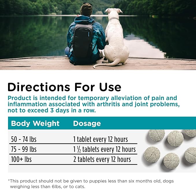 Nutri-Vet Aspirin for Dogs, Puppy Essentials, Dog Aspirin for Large Dogs, Joint Support for Seniors, Arthritis Pain Relief, 300mg per Tablet, 75 count