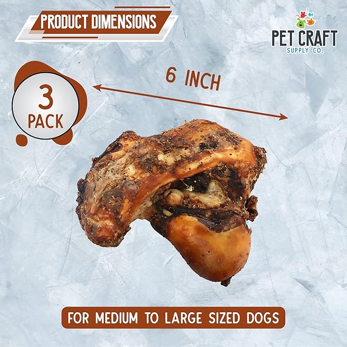 Pet Craft Supply ALL Natural Healthy Buffalo Femur Center Knuckle Bones Dog Chews Treats for Aggressive Chewers Long Lasting Rawhide Free Premium Grade Slow Roasted for Medium Large Dogs