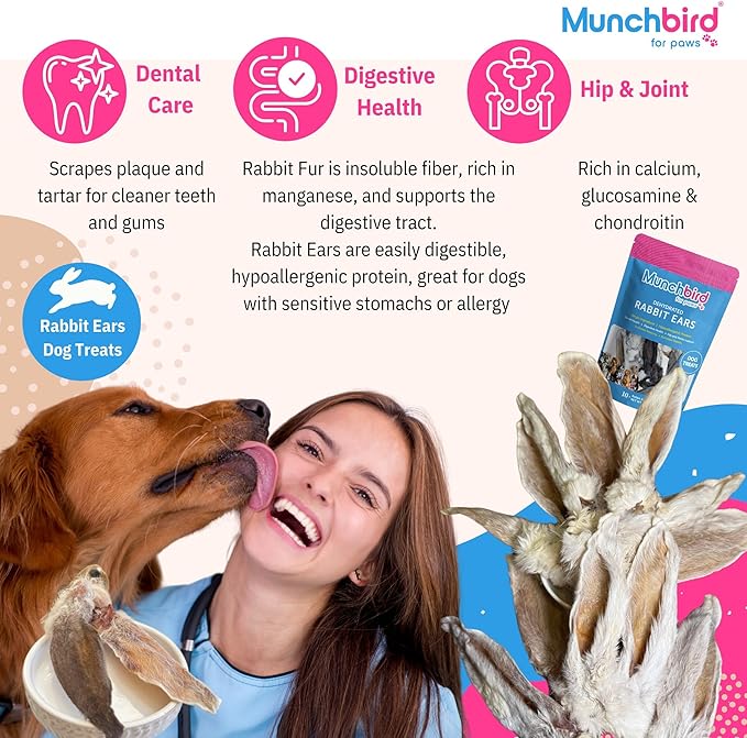 Dehydrated Rabbit Ears for Dogs & Cats (Mini Pack - 4pcs)