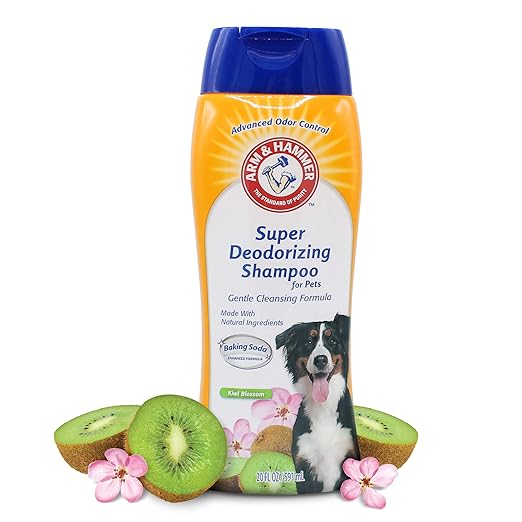 Arm & Hammer for Pets Super Deodorizing Shampoo for Dogs | Best Odor Eliminating Dog Shampoo | Great for All Dogs & Puppies, Fresh Kiwi Blossom Scent, 20 oz, 6-Pack