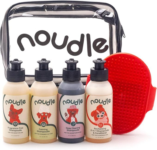 Pets - Gift Set with Travel Bag and Scrubber, Moisturizing and Gentle All Natural pet Shampoos with Aloe and Oatmeal