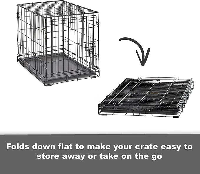 New World Newly Enhanced SingleDoor New World Dog Crate, Includes Leak-Proof Pan, Floor Protecting Feet, & New Patented Features, 30 Inch