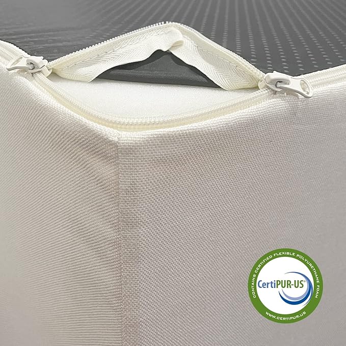 Best Pet Supplies Foam Pet Steps for Small Dogs and Cats, Portable Ramp Stairs for Couch, Sofa, and High Bed Climbing, Non-Slip Balanced Indoor Step Support, Paw Safe - Ivory, 4-Step (H: 18")