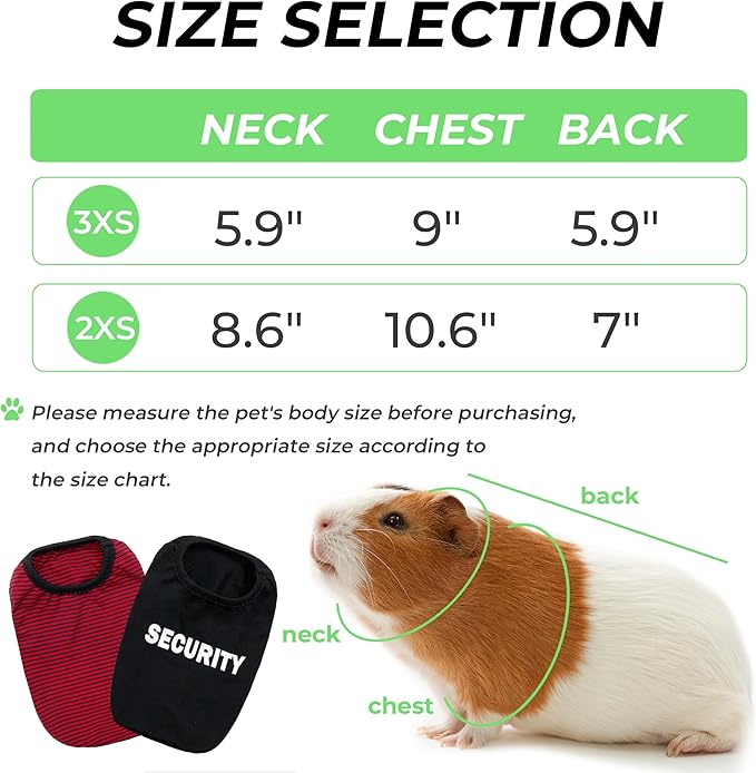 Guinea Pig Clothes - 2 Pack Cute Small Animal Vest Clothes for Rat Rabbit Chinchilla Ferret Kitten Chihuahua - Soft Breathable T-Shirt Pet Costume
