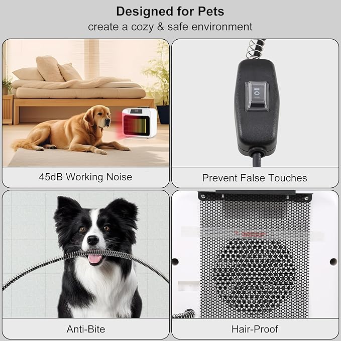 PETRFOH Dog House Heater with Smart Thermostat 300W/600W Chicken Coop Heater for Outdoor/Indoor Winter