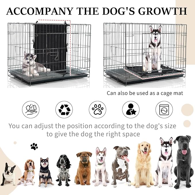 Thyle Dog Crate Divider Panel (Without Crate), Black Thick Dog Kennel Divider with Ties, Puppy Accessories for Puppy Training(28.5" H X 27" W for 42" Crate)