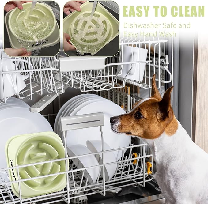 Slow Feeder Dog Bowls for Healthy Eating, Non-Slip and Anti-Choking Design, Reduces Bloating & Overeating for Large Dogs, Easy to Clean