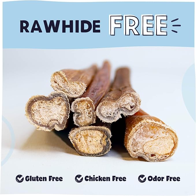 Pawstruck Natural 5-8" Bully Sticks for Dogs - Best Long Lasting, Rawhide Free, Low Odor Dental Chew Treat - Healthy Single Ingredient 100% Real Beef - 8 oz. Bag - Packaging May Vary