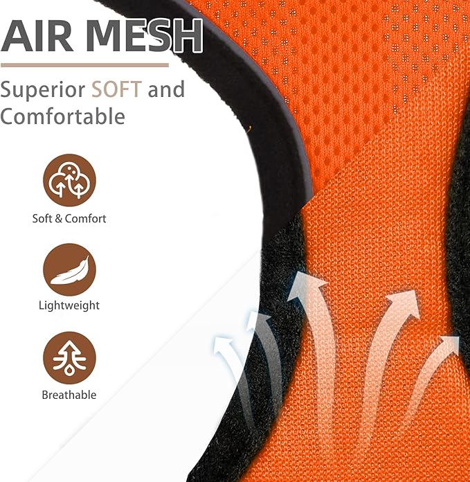 PUPTECK Soft Mesh Dog Harness and Leash Set Pet Puppy Cat Comfort Padded Vest No Pull Harnesses, Solid Orange, S