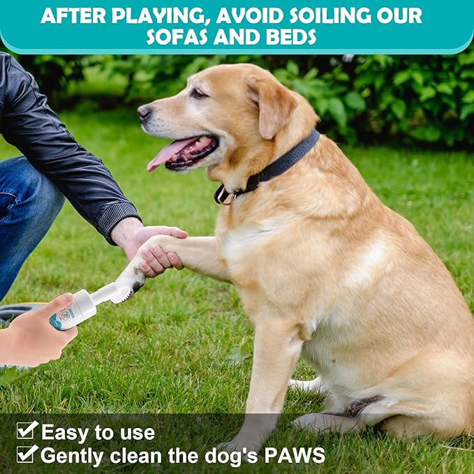 Paw Cleaner for Dogs and Cats,Pet Paw Foam Brush-Clean Paws，Cleaning Brush-Moisturizing to Prevent Dry Cracking,Odor Control,Rinse Free,Simple &Quick