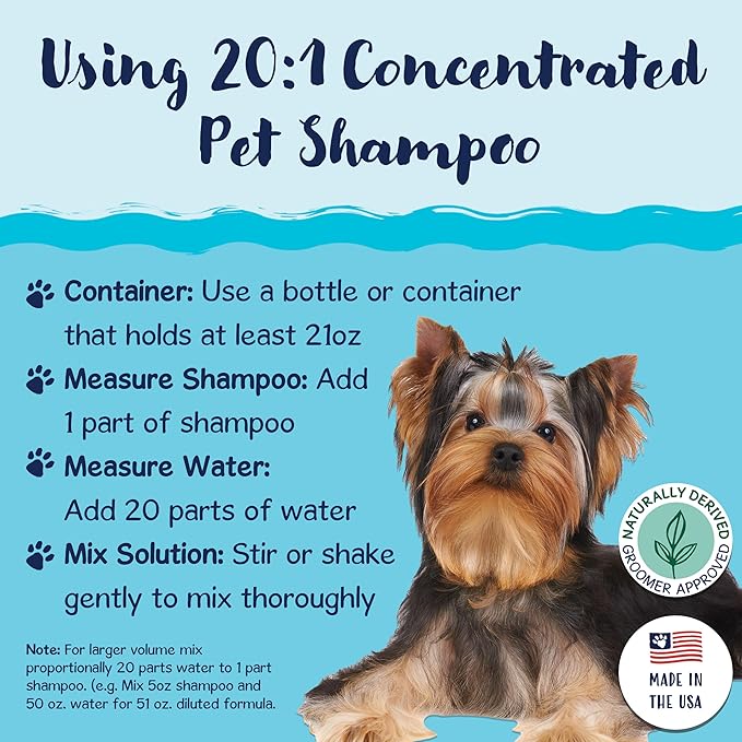 Bobbi Panter Heavy Duty Deodorizing Dog Shampoo for Degreasing & Moisturizing - Natural Ingredients, Tear-Free, pH-Balanced, 20:1 Concentrated Formula, Fresh & Clean Scent, 1 Gal.