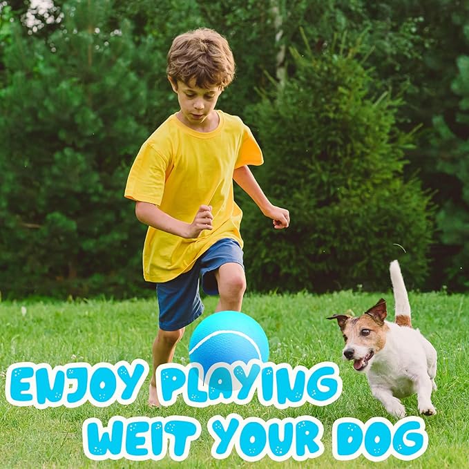 Large Dog Tennis Ball,9.5" Giant Doy Sport Ball Toy,Pet Birthday Gifts Interactive Dog Toys for Small Medium Large Dog (Sky Blue)