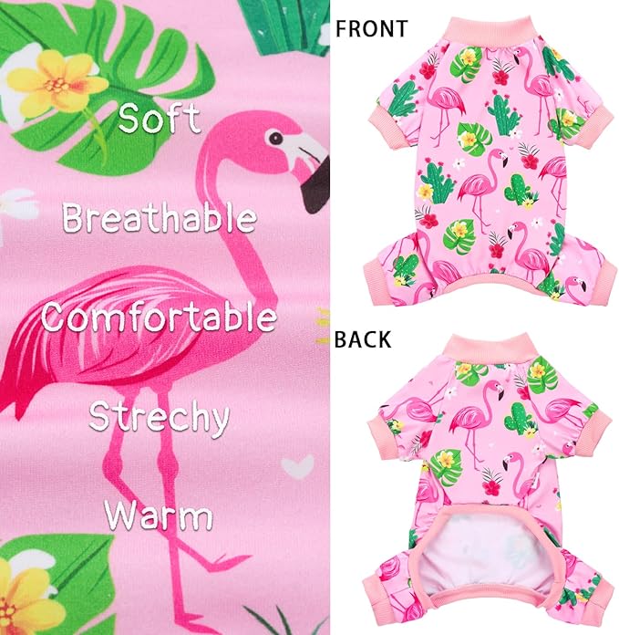 XPUDAC 4 Pieces Dog Pajamas for Small Dogs Pjs Clothes Puppy Onesies Outfits for Doggie Christmas Shirts Sleeper for Pet