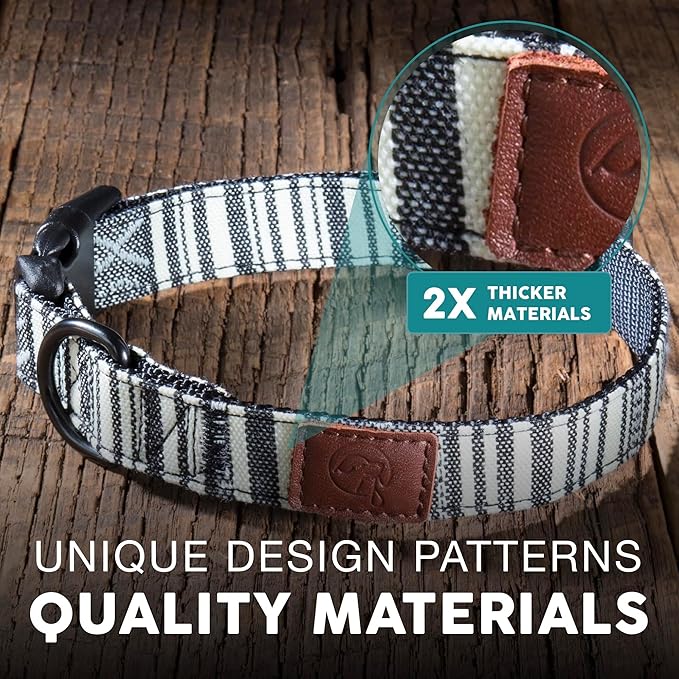 Embark Urban Dog Collar – Dog Collar Stylish & Durable Nylon Dog Collar for Large Dogs, Small Dogs & Medium Dogs.Comfortable Pet Collar Strong Buckles for Any Size Breed (Lunar, Large)