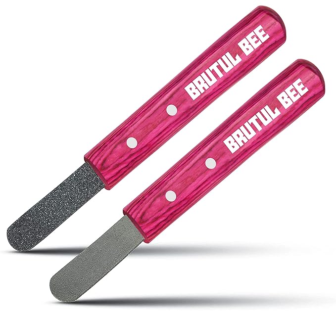 Brutul Bee Stripping Metal Stone Diamond Edged for Dogs, Cats & Pets with Wooden Handle (PINK)