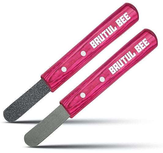 Brutul Bee Stripping Metal Stone Diamond Edged for Dogs, Cats & Pets with Wooden Handle (PINK)
