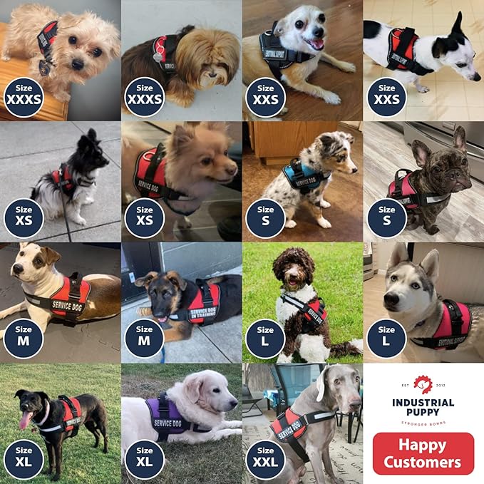 Emotional Support Dog Vest Harness with Reflective Straps, Interchangeable Patches, & Top Handle - ESA Dog Vest in 8 Sizes - Heavy Duty Emotional Support Dog Harness for Working Dogs (Black, Large)