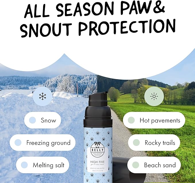 Belly Snout & Paw Cream for Dogs (1.7 oz) - 100% Natural Lick Safe Moisturizer, Soother & Protector for Cracked Paws, Snow & Salt - Fragrance Free - Elbows, Paws & Snout Soother for Dogs