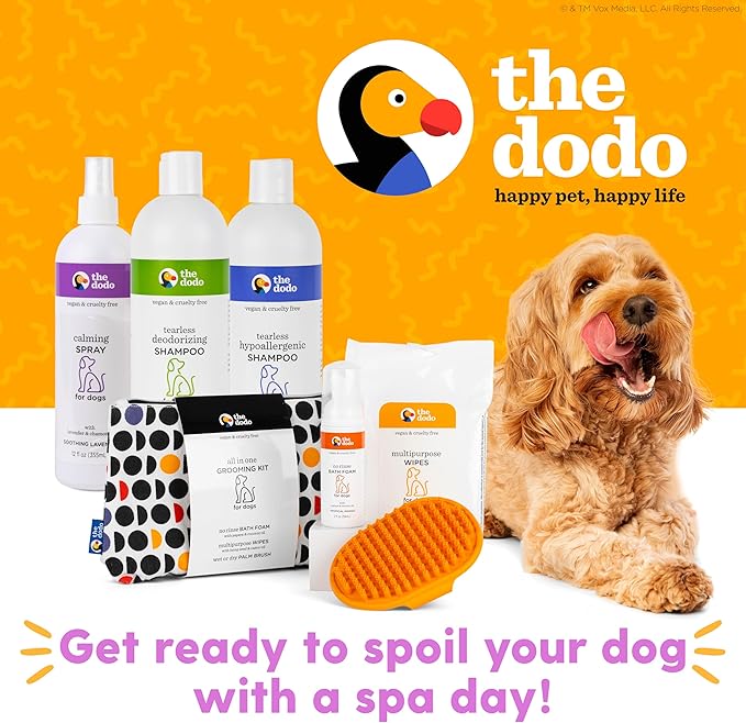 The Dodo Itch Relieving Shampoo & Spray Twin Pack for Dogs; 12oz Itch Relief Dog Shampoo + 12oz Itchy Dog Spray with Lavender and Chamomile; Vegan, Cruelty-Free, No DEA, MEA, SLS or Parabens