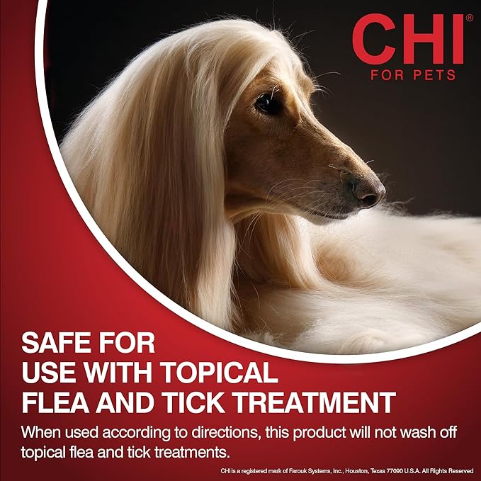 CHI For Dogs Deodorizing No-Rinse Foam, 8 Fl Oz Pump Bottle, Made in The USA, Sulfate & Paraben Free Pet Odor Eliminator Foam, Dry Shampoo for Dogs