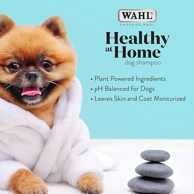 Wahl Professional Animal Healthy at Home Dog Shampoo - Plant Powered Grooming Shampoo - Brightening Light Coat