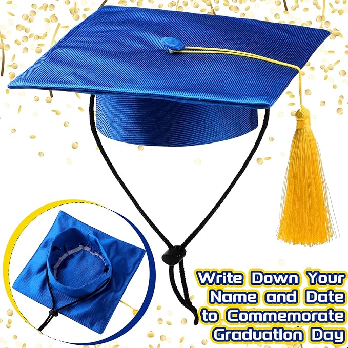 Dog Graduation Cap and Gown 2025 Washable Pet Graduation Costume for Dog Cat Shirt and hat(Royal Blue)