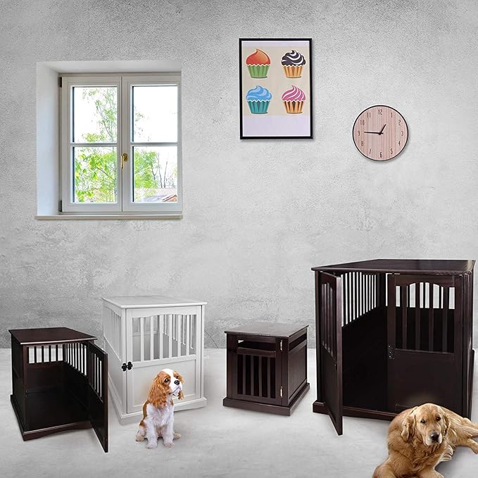 Casual Home Wooden Small Pet Crate, End Table, Espresso,19.5"W x 22.5"D x 22.5"H