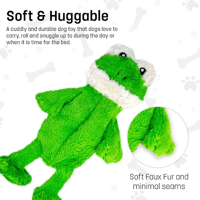 FGA MARKETPLACE Frog-Fox Flat NO Stuffing NO Squeak Plush Dog Toy, Funny Style Will Entertain Your Dog for Hours, Recommended for Small and Medium Dog 21 INCH Long