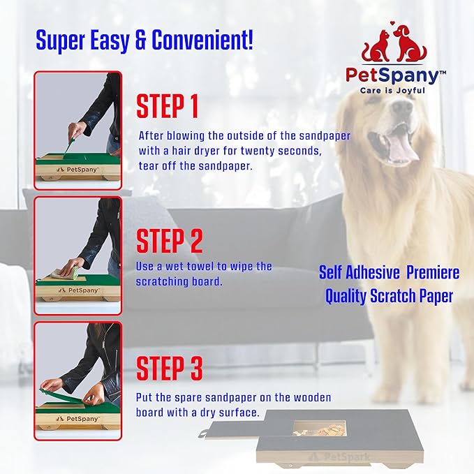 4 PCS Premier Self-Adhesive Sandpaper14.55x10.39 inch, 80 Grit – Dog Nail Scratch Pad Replacement Paper –Sandpaper for Dog Nail Scratch Board with Treat Box (Green)