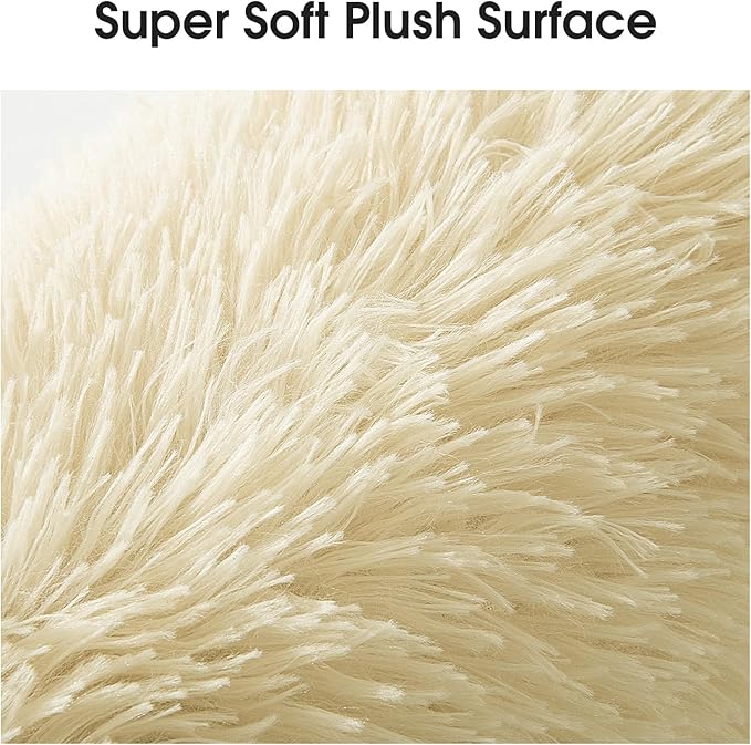 HOMBYS 25" Length Dog Pillows for Large and Medium Dogs, Soft Faux Fur Claming Dog Nek Pillow for Improving Anxiety Reduce, Machine Washable Pet Pillow for Cats, Plush Pet Toy (Khaki, 25"x8"x4")